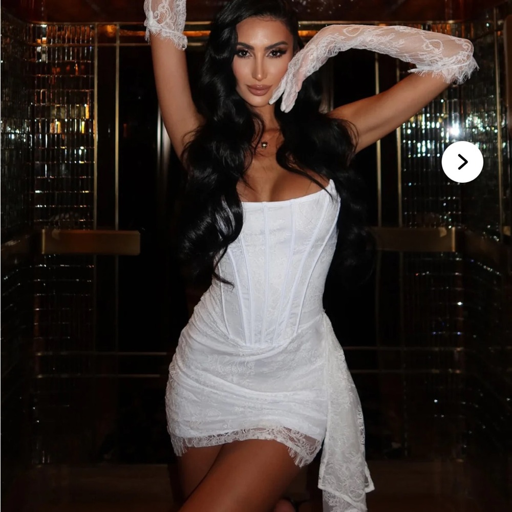 Fashion Nova White Lace Mini Dress